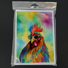 Load image into Gallery viewer, Hippie Animal Rooster Greeting Cards - Blank Note Cards – 8-Pack of Artist-Designed Cards with Envelopes
