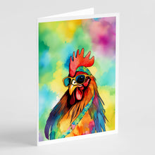 Load image into Gallery viewer, Hippie Animal Rooster Greeting Cards - Blank Note Cards – 8-Pack of Artist-Designed Cards with Envelopes
