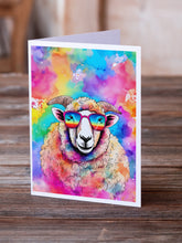 Load image into Gallery viewer, Hippie Animal Sheep Greeting Cards - Blank Note Cards – 8-Pack of Artist-Designed Cards with Envelopes