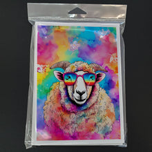 Load image into Gallery viewer, Hippie Animal Sheep Greeting Cards - Blank Note Cards – 8-Pack of Artist-Designed Cards with Envelopes