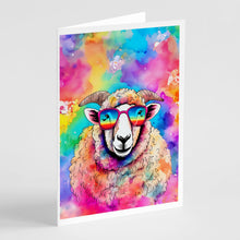 Load image into Gallery viewer, Hippie Animal Sheep Greeting Cards - Blank Note Cards – 8-Pack of Artist-Designed Cards with Envelopes