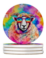 Load image into Gallery viewer, Hippie Animal Sheep Large Sandstone Coasters Pack of 4