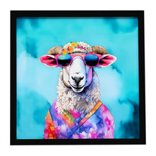 Load image into Gallery viewer, Hippie Animal Sheep Framed Metal Print