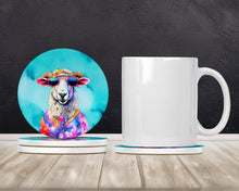 Load image into Gallery viewer, Hippie Animal Sheep Large Sandstone Coasters Pack of 4