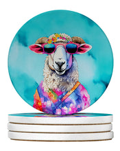 Load image into Gallery viewer, Hippie Animal Sheep Large Sandstone Coasters Pack of 4