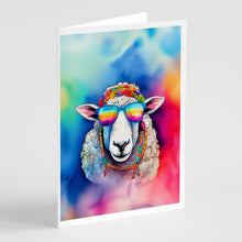 Load image into Gallery viewer, Hippie Animal Sheep Greeting Cards - Blank Note Cards – 8-Pack of Artist-Designed Cards with Envelopes