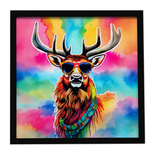 Load image into Gallery viewer, Hippie Animal Stag Deer Framed Metal Print