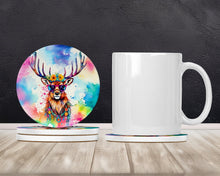 Load image into Gallery viewer, Hippie Animal Stag Deer Large Sandstone Coasters Pack of 4