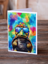 Load image into Gallery viewer, Hippie Animal Tortoise Turtle Greeting Cards - Blank Note Cards – 8-Pack of Artist-Designed Cards with Envelopes