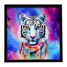 Load image into Gallery viewer, Hippie Animal White Tiger Framed Metal Print