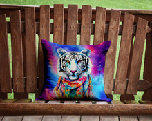 Load image into Gallery viewer, Hippie Animal White Tiger Throw Pillow - 14x14 Decorative Pillow – Art for Your Home &amp; Patio