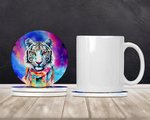 Load image into Gallery viewer, Hippie Animal White Tiger Large Sandstone Coasters Pack of 4