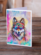 Load image into Gallery viewer, Hippie Animal Wolf Greeting Cards - Blank Note Cards – 8-Pack of Artist-Designed Cards with Envelopes