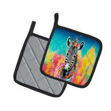 Load image into Gallery viewer, Hippie Animal Zebra Pot Holders - Set of 2 Decorative Kitchen Helpers | Made in the USA