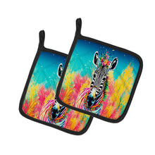 Load image into Gallery viewer, Hippie Animal Zebra Pot Holders - Set of 2 Decorative Kitchen Helpers | Made in the USA