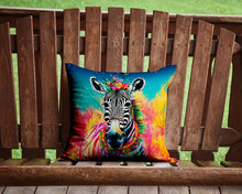 Load image into Gallery viewer, Hippie Animal Zebra Throw Pillow - 14x14 Decorative Pillow – Art for Your Home &amp; Patio