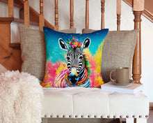 Load image into Gallery viewer, Hippie Animal Zebra Throw Pillow - 14x14 Decorative Pillow – Art for Your Home &amp; Patio