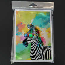 Load image into Gallery viewer, Hippie Animal Zebra Greeting Cards - Blank Note Cards – 8-Pack of Artist-Designed Cards with Envelopes