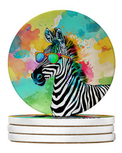 Load image into Gallery viewer, Hippie Animal Zebra Large Sandstone Coasters Pack of 4