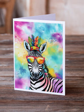 Load image into Gallery viewer, Hippie Animal Zebra Greeting Cards - Blank Note Cards – 8-Pack of Artist-Designed Cards with Envelopes