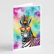 Load image into Gallery viewer, Hippie Animal Zebra Greeting Cards - Blank Note Cards – 8-Pack of Artist-Designed Cards with Envelopes