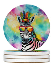 Load image into Gallery viewer, Hippie Animal Zebra Large Sandstone Coasters Pack of 4