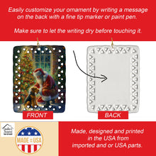 Load image into Gallery viewer, Airedale Terrier and Santa Claus Porcelain Ornament