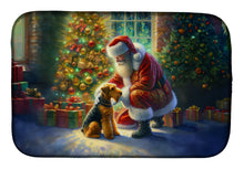 Load image into Gallery viewer, Airedale Terrier and Santa Claus Dish Drying Mat