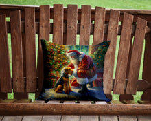 Load image into Gallery viewer, Airedale Terrier and Santa Claus Throw Pillow - 14x14 Decorative Pillow – Art for Your Home &amp; Patio