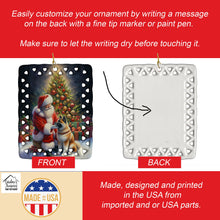 Load image into Gallery viewer, Akita and Santa Claus Porcelain Ornament