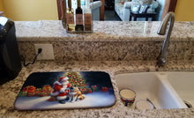 Load image into Gallery viewer, Akita and Santa Claus Dish Drying Mat