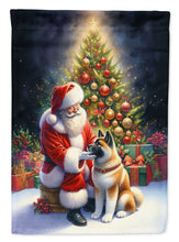Load image into Gallery viewer, Akita with Santa Garden Flag – Christmas Dog Yard Decor