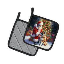Load image into Gallery viewer, Akita and Santa Claus Pot Holders - Set of 2 Decorative Kitchen Helpers | Made in the USA