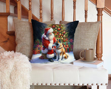 Load image into Gallery viewer, Akita and Santa Claus Throw Pillow - 14x14 Decorative Pillow – Art for Your Home &amp; Patio