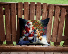 Load image into Gallery viewer, Akita and Santa Claus Throw Pillow - 14x14 Decorative Pillow – Art for Your Home &amp; Patio