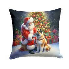 Load image into Gallery viewer, Akita and Santa Claus Throw Pillow - 14x14 Decorative Pillow – Art for Your Home &amp; Patio