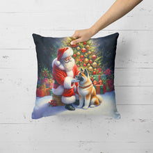 Load image into Gallery viewer, Akita and Santa Claus Throw Pillow