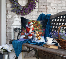Load image into Gallery viewer, Akita and Santa Claus Throw Pillow