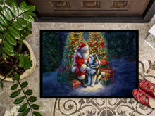 Load image into Gallery viewer, Alaskan Malamute and Santa Claus Doormat-24x36 Indoor / Outdoor Rug | Made in USA