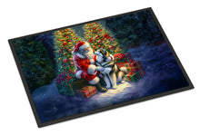 Load image into Gallery viewer, Alaskan Malamute and Santa Claus Doormat-24x36 Indoor / Outdoor Rug | Made in USA