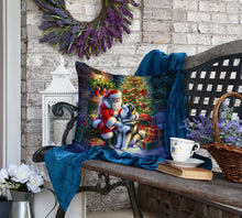 Load image into Gallery viewer, Alaskan Malamute and Santa Claus Throw Pillow