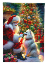 Load image into Gallery viewer, American Eskimo and Santa Claus House Flag
