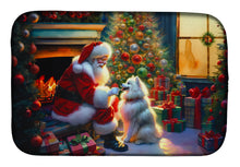 Load image into Gallery viewer, American Eskimo and Santa Claus Dish Drying Mat