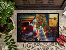 Load image into Gallery viewer, American Eskimo and Santa Claus Doormat-24x36 Indoor / Outdoor Rug | Made in USA