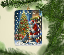 Load image into Gallery viewer, Australian Cattle Dog and Santa Claus Porcelain Ornament