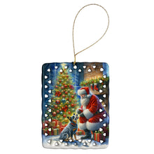 Load image into Gallery viewer, Australian Cattle Dog and Santa Claus Porcelain Ornament