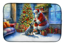 Load image into Gallery viewer, Australian Cattle Dog and Santa Claus Dish Drying Mat