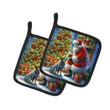 Load image into Gallery viewer, Australian Cattle Dog and Santa Claus Pot Holders - Set of 2 Decorative Kitchen Helpers | Made in the USA