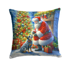 Load image into Gallery viewer, Australian Cattle Dog and Santa Claus Throw Pillow - 14x14 Decorative Pillow – Art for Your Home &amp; Patio