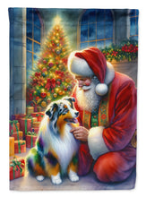 Load image into Gallery viewer, Australian Shepherd and Santa Claus House Flag